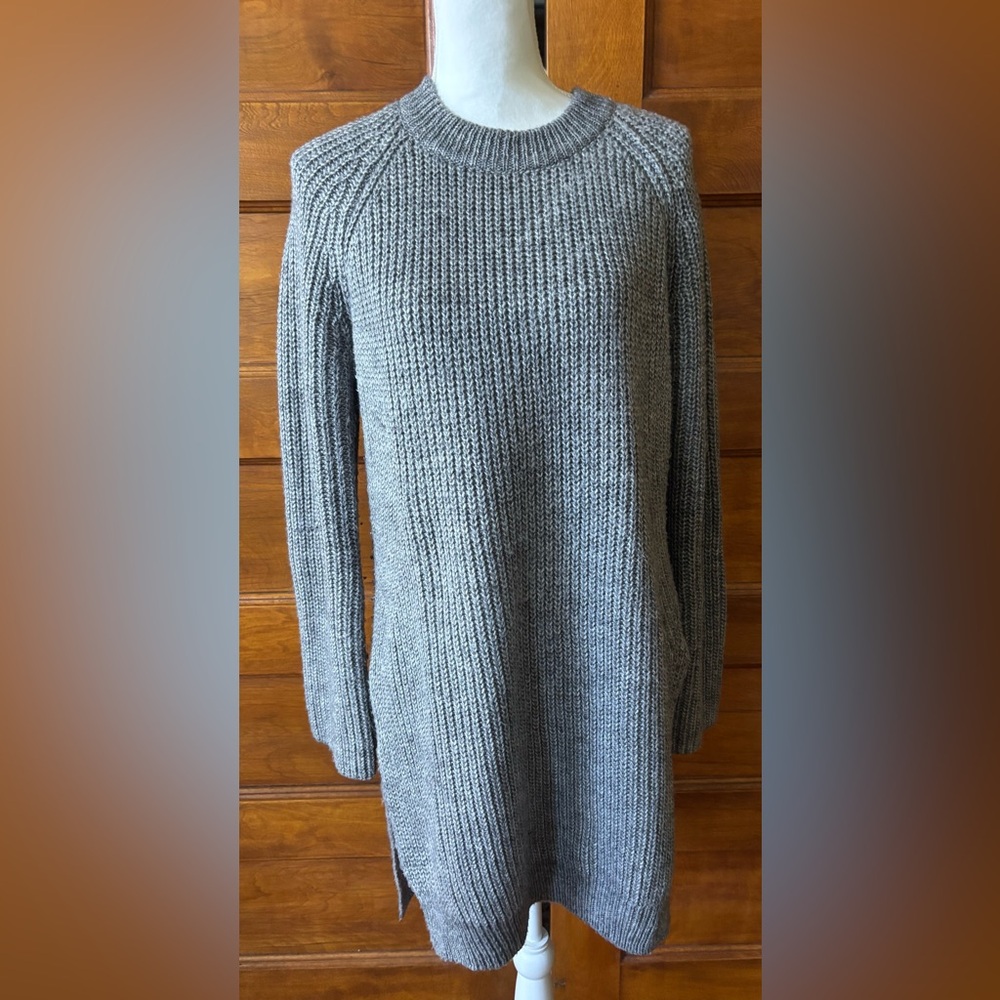 Zara Knit Chunky Knit Side Slit Tunic Sweater